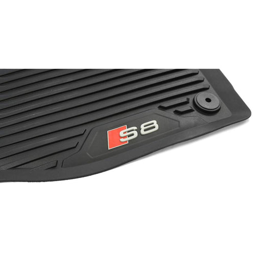 Audi 4N1061221A041 Rubber Floor Mats Front 2X Rubber Mats All-Weather Mats Black, with S8 lettering