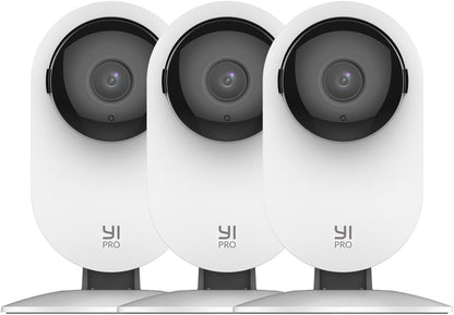 YI Pro 2K(3MP) 3 Pieces, Ip Camera WiFi Surveillance Camera with Motion Detection, Push Notification, 2-Way Audio, Night Vision Function, Smart Camera for Phones iOS and Android
