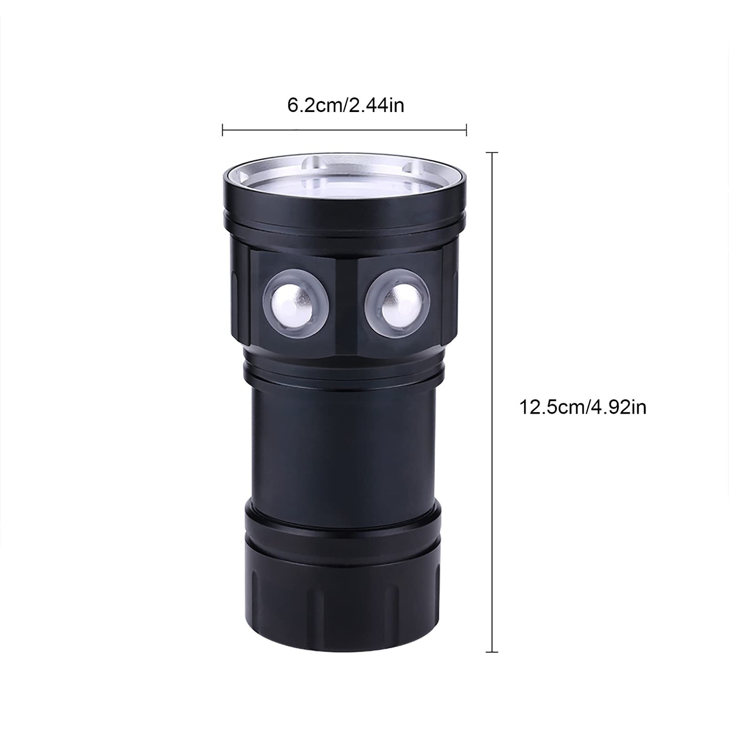 Dive light, IPX8 18000lm Super Bright Dive Light Underwater 300-500m LED Dive Light Dive Light 3 Lighting Modes for Outdoor Sports Diving, Camping, Hiking