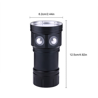 Dive light, IPX8 18000lm Super Bright Dive Light Underwater 300-500m LED Dive Light Dive Light 3 Lighting Modes for Outdoor Sports Diving, Camping, Hiking