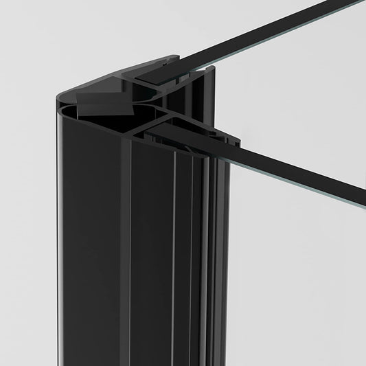 Magnetic seal for shower doors set in black I 180cm magnetic shower seal for 90-degree corner showers I Magnetic shower seal for 6mm 7mm 8mm glass doors I Corner shower replacement seal with magnets