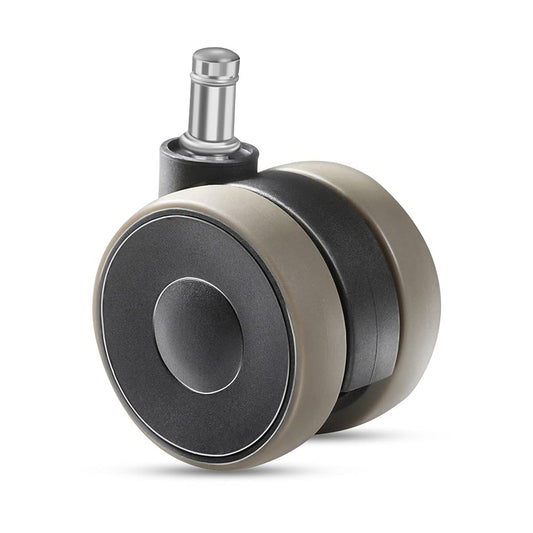Office chair casters 11mm hard floor casters for office chairs 5-piece set replacement casters desk chair casters, rubber casters office chair for carpet and hardwood floors and tiles, office chair casters 65mm up to 300kg, Grey