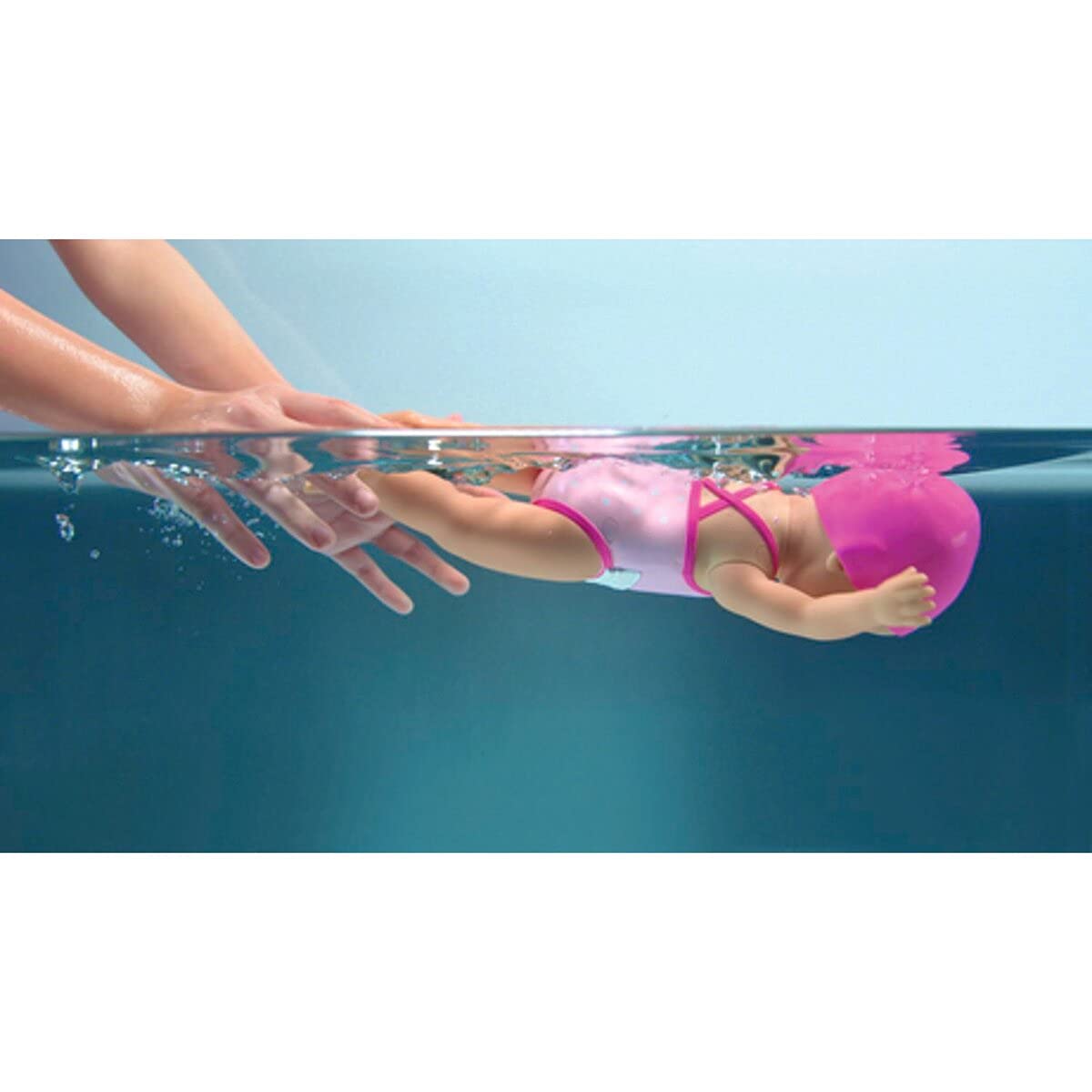 BABY born My First Swim Girl, wind-up bathing doll, waterproof, battery-free, 30 cm tall doll, 834060 Zapf Creation, Pink