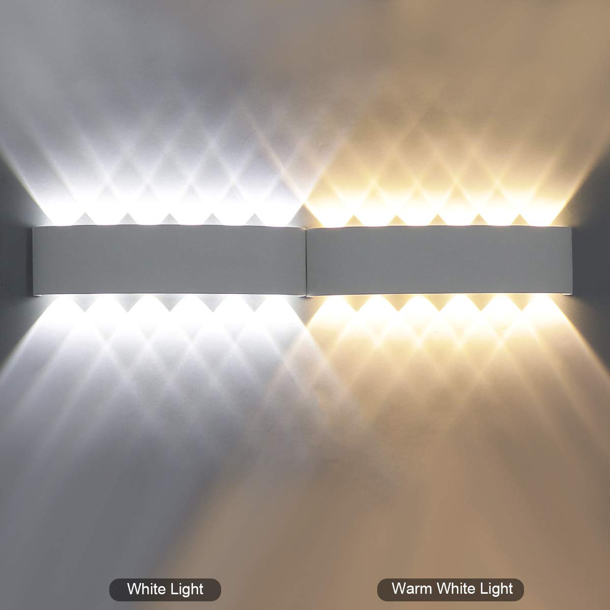 HAWEE Modern Waterproof Wall Lamp LED Wall Light Up Down Aluminum Wall Lighting Indoor Outdoor for Bathroom Stairs Porch Hallway Bedroom Corridor Living Room, 12W Warm White