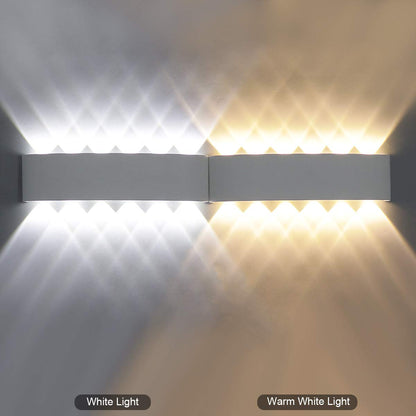 HAWEE Modern Waterproof Wall Lamp LED Wall Light Up Down Aluminum Wall Lighting Indoor Outdoor for Bathroom Stairs Porch Hallway Bedroom Corridor Living Room, 12W Warm White