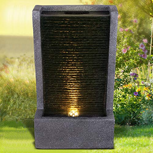 Garden fountain fountain decorative fountain indoor fountain fountain waterfall water feature for garden (Königsbach with LED light -230V)