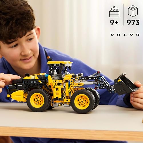 LEGO Technic Volvo L120 Electric Wheel Loader - Construction toy with articulated steering and movable bucket - Birthday gift for boys aged 9 and up - 42209