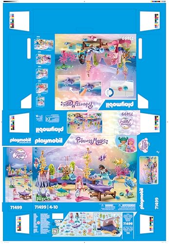 PLAYMOBIL Princess Magic 71499 Underwater Animal Care for marine creatures, caring for sea animals, includes care station, bandages, and more, diverse toys for kids ages 4 and up.