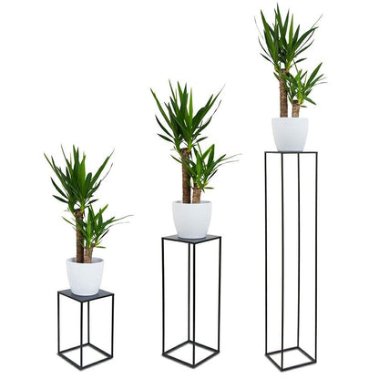 HowHomely Flower Stand Metal Black 70 cm High - Solid and Sturdy Metal Flower Stand - Plant stand for decoration in living room, bedroom, or office.