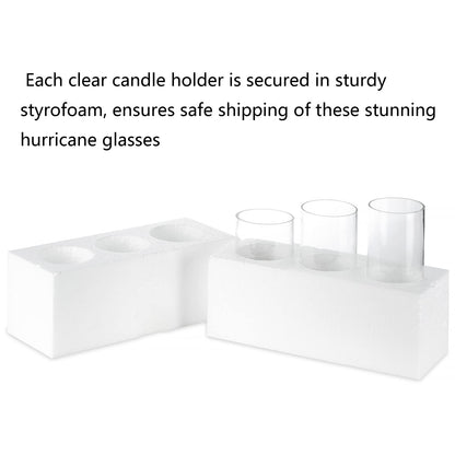 NUPTIO 3 Piece Set Large Glass Vase Candle Holder, Hurricane Candle Holder for Pillar Candles Tall Glass Vases for Centerpieces, Glass Flower Vases for Home Christmas Party Wedding Table Decoration