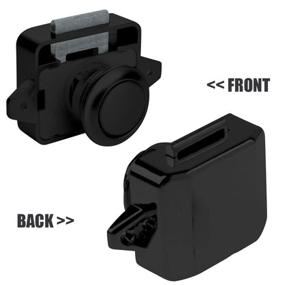 Opaltool 10 Pieces Push Button Catch Door Lock Black Door Knob Locking Push Button Lock suitable for 15-18mm Thickness Motorhome Boat Van RV Yacht Cabinet Door Cabinet