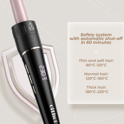 5-in-1 curling iron for big and small curls. Curler set with different attachments from 09-32mm. Ceramic waver with safety shut-off. Curling wand includes gloves and a 2.0m power cord.