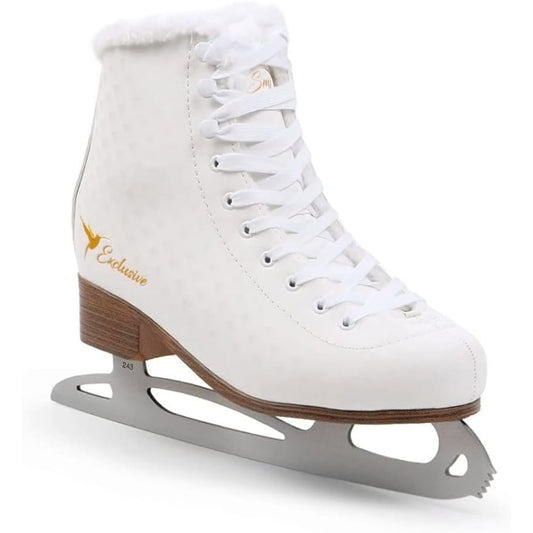 MADIVO SMJ Exclusive Women's Figure Skates Ice Skating Shoes Classic Ice Skate White | Sizes: 36, 37, 38, 39, 40, 41 (36)