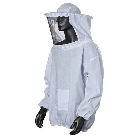 Amacoam Beekeeping Suit Beekeeper Jacket with Hat Professional Beekeeper Clothing Beekeeper Beekeeper Professional Beekeeper Beehive Protection Hat Bee Suit with Zipper for Beekeepers Bee Keepers (White)