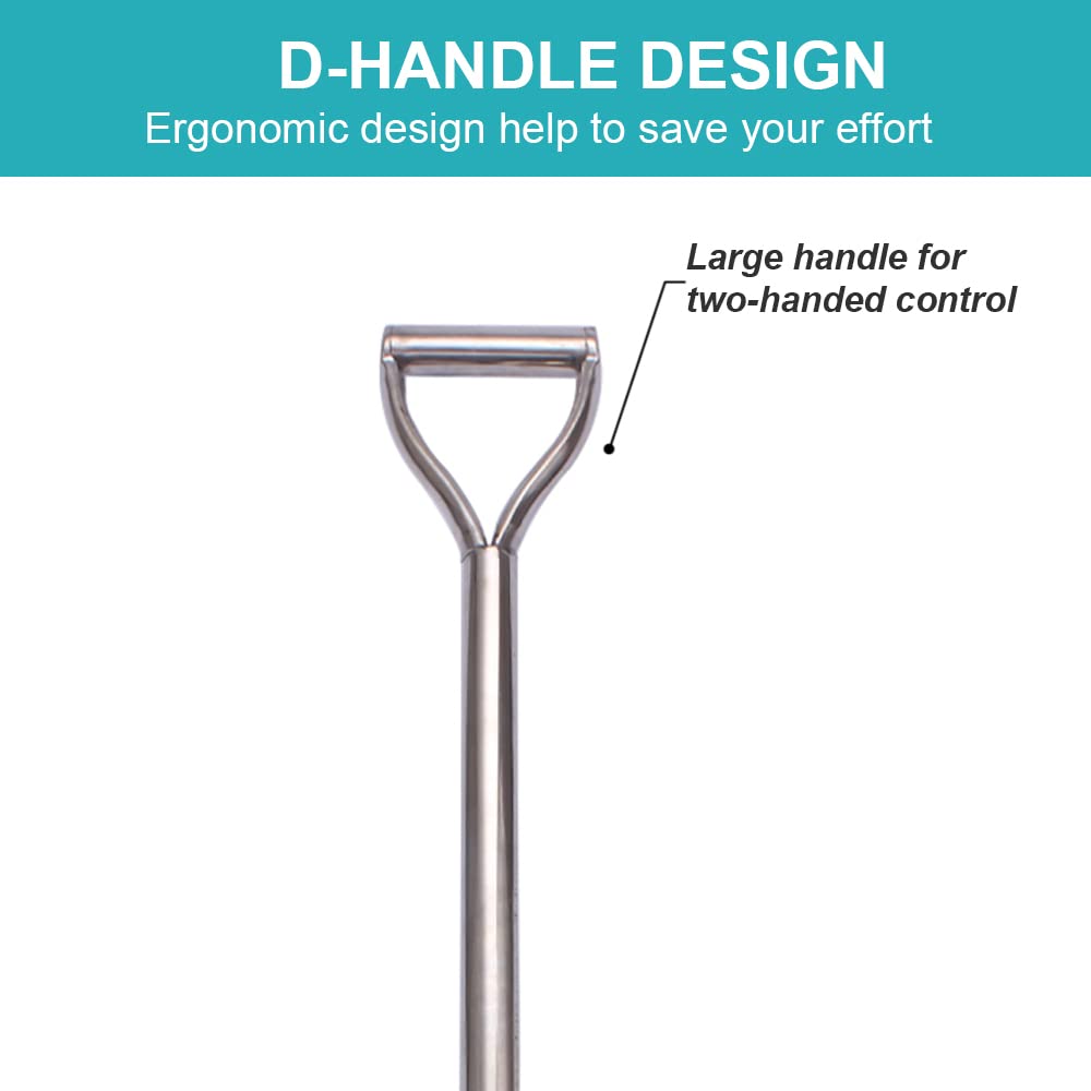 LUBAN Stainless Steel Shovel, Length: 80, Square Metal Shovel with D-Handle, Rust-Free Spade Shovel with a flat front edge, for gardening, camping, transplanting.
