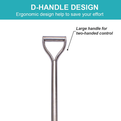 LUBAN Stainless Steel Shovel, Length: 80, Square Metal Shovel with D-Handle, Rust-Free Spade Shovel with a flat front edge, for gardening, camping, transplanting.