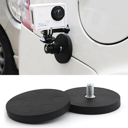 2 pieces Neodymium Magnets Rubber Coated, Ø 88mm Rubber Round Magnets, Flat Grip Magnet, Disc Pot Magnet with M8 External Thread, 55kgs Holding Capacity, for Light Strips, Rubber Round Magnets with Thread.