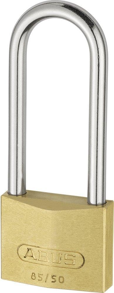 ABUS Brass Padlock 85/50HB127 gl.-2745 - Keyed Alike and with a high shackle - for cellar doors, sheds, and more - weatherproof - hardened steel shackle - ABUS security level 7
