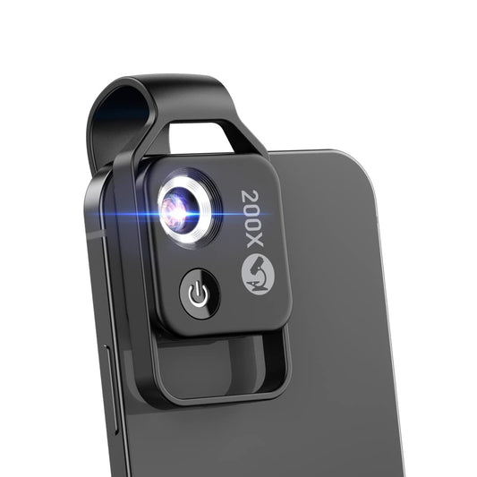Evil eye 200 x phone microscope for kids Mini microscope with CPL 2 brightness modes No app required for Microworld
