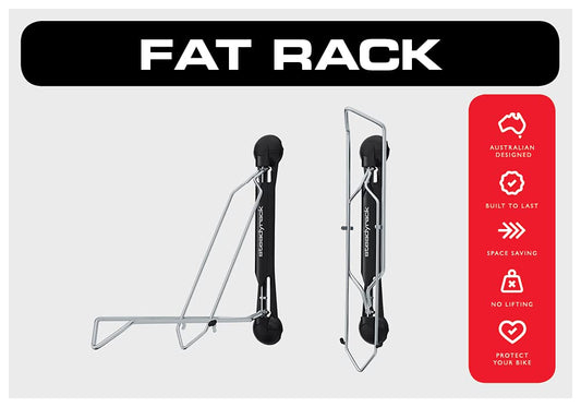 Steadyrack Bike Wall Mount - Fat Rack - Vertical bike wall mount as storage solution for your home, garage, or cycling park.