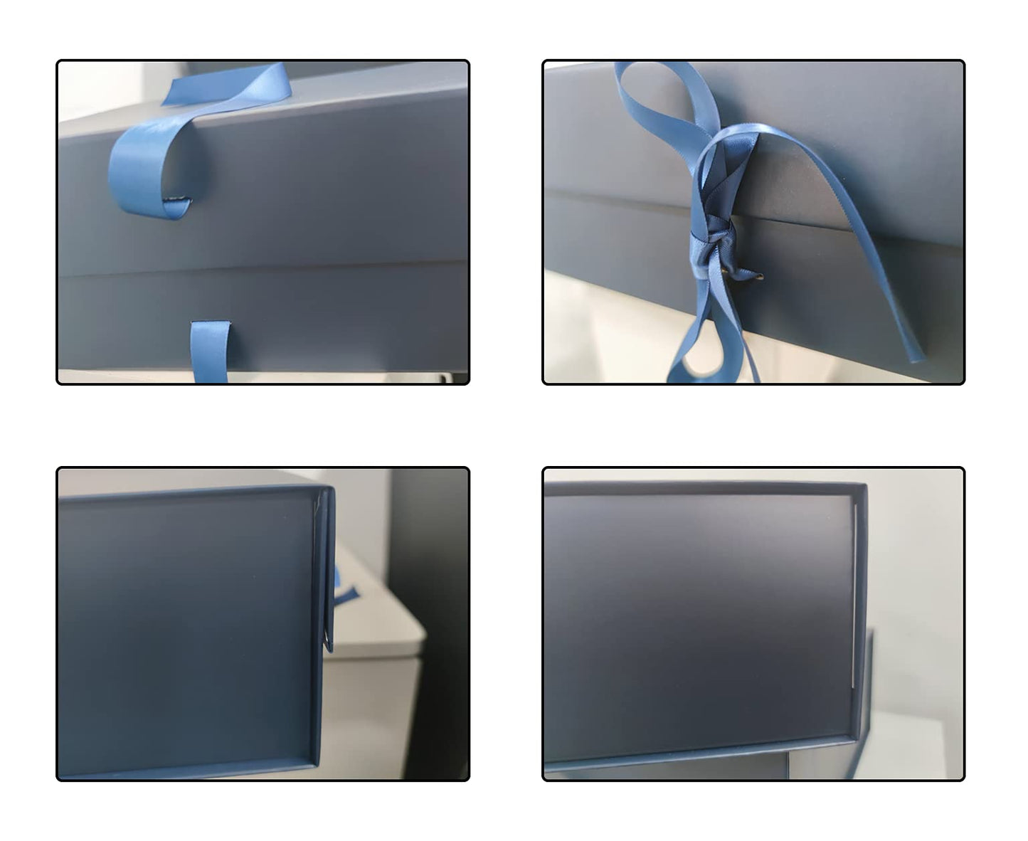 Blue gift box 33x26x11cm, gift carton with magnetic lid and ribbon for weddings, Christmas, birthdays, anniversaries gift packaging box