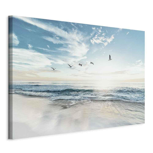 murando - Acoustic image landscape 60x40 cm 1 piece pictures acoustic foam sound insulation art acoustic panels wall panels soundproofing wall art sound absorber beach sea birds seagulls c-B-0667-b-a