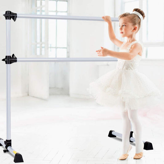 GOPLUS Ballet barre, ballet bar, stretch bar, adjustable height, for kids and adults, 120 x 118 x 71cm, color option (Silver)