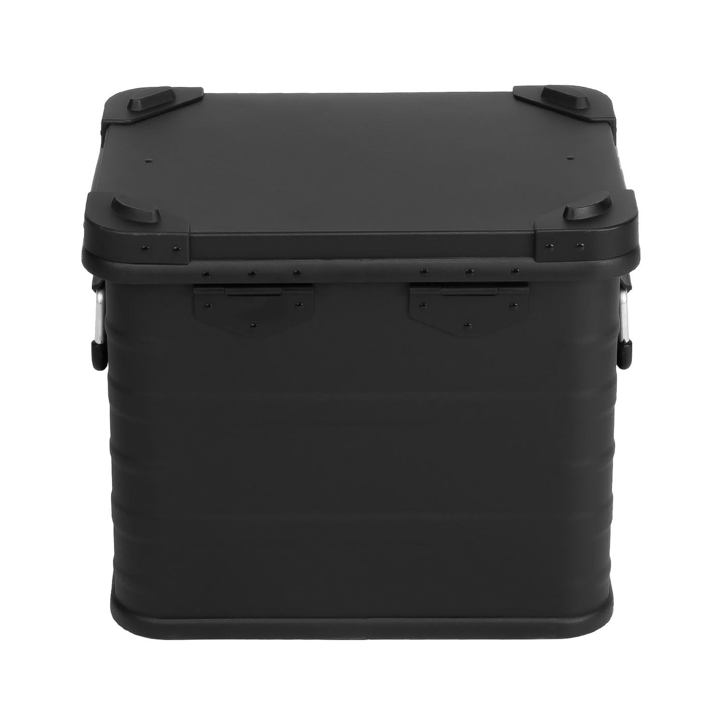 Aluminum box lockable E31B - Premium aluminum storage box 31 liters - lid with aluminum die-cast stacking corners and rubber seal - including locks - black lacquered