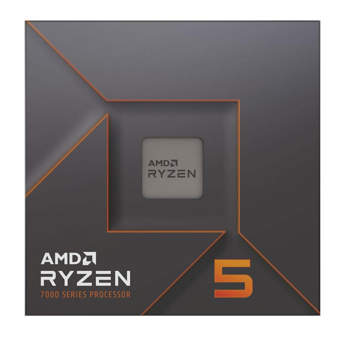 AMD Ryzen 5 7600X processor (integrated Radeon graphics, 6 cores/12 threads, 105W TDP, AM5 socket, 38MB cache, Up to 5.3 GHz max boost, No cooler)