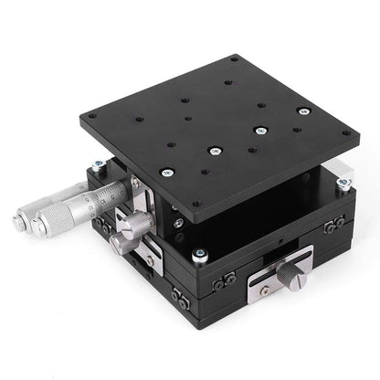 TKSE XYZ 3-axis manual linear stage, LD90-LM XYZ 3-axis trimming platform Manual linear stage Tuning slide table 90 x 90 mm
