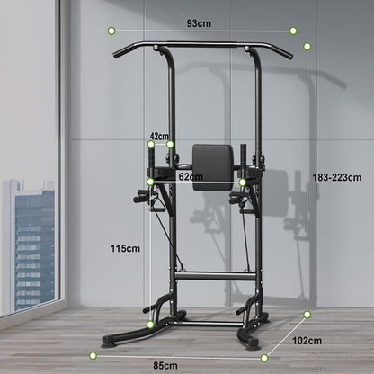 Dskeuzeew Power Tower Dip-Station Pull-Up Bar Freestanding Multifunctional for power station Strength Training in Home Gym, holds up to 205 kg.