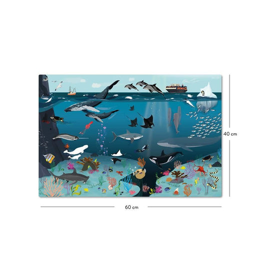 Close Up Underwater World Desk Pad for Kids | 60 x 40 cm | Wipeable, waterproof, tear-resistant | Detailed & lovingly designed image | Hand-drawn | Made in Germany