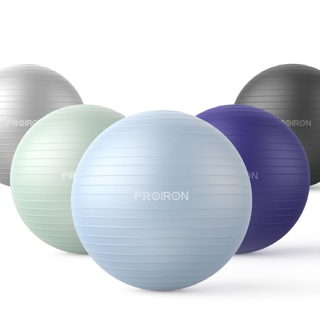 PROIRON Gym Ball Pezziball Exercise Ball Training Ball Fitness Ball & Balance for Core Training with Pump Anti Burst Pilates Ball Durable for Adults Office Pezziballs Gym Balls