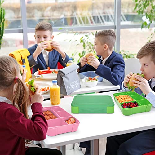 IJIAMY kids bento box with compartments, 1300ml lunch box for school & kindergarten, leak-proof lunchbox for children (light green)