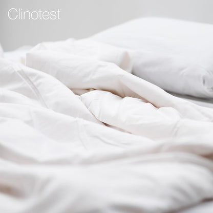Clinotest Premium 100% cotton flat sheet without elastic band 160x280 cm - Resilient bed sheet in hotel quality, can be used as tablecloth, photo backdrop, cover & blanket - for care facilities.