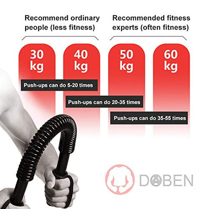 DOBEN Pro King Feather Bend Bar for Strength Training Fitness Bend Bar 20kg, 30kg, 40kg, 50kg, 60kg, Arm Trainer Device