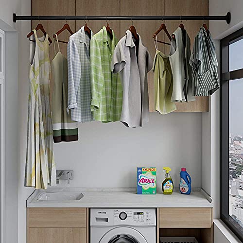 GOLDION telescopic rod without drilling 70-110cm, matte black Extendable telescopic rod for clamping Adjustable length shower curtain rod clothes rail & wardrobe rod