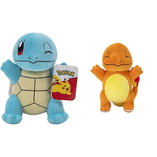 Pokemon PKW2693-20cm plush - Squirtle, official plush & PKW2695-20cm plush - Charmander, official plush