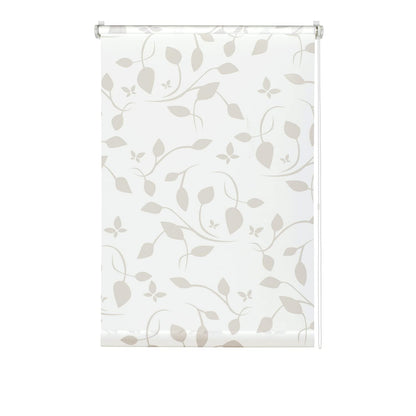 GARDINIA EASYFIX Scandinavian Roller Blind, No Drilling Required, Can be Adhered or Clamped, Opaque, Light-Penetrating, White/Natural, 80 x 180 cm