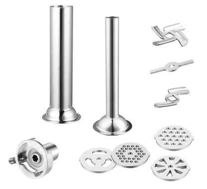 Gdrtwwh Meat Grinder Attachment suitable for all Kenwood Chef and kMix Kitchen Machines, with 2 sausage filling tubes and 4 grinding discs.
