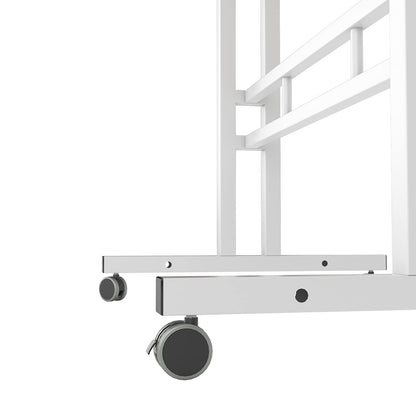 DlandHome standing table, rolling with lockable wheels, adjustable height 67-115 cm, computer desk, multi-functional with 3 tiers, for laptop, maple.