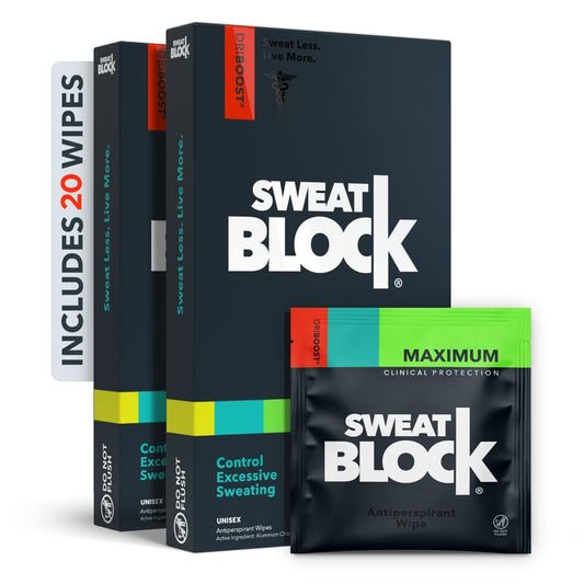 SweatBlock Antiperspirant (2 boxes) Physician Strength Clinical Dose Antiperspirant - Recommended to stop excessive sweating for men and women.