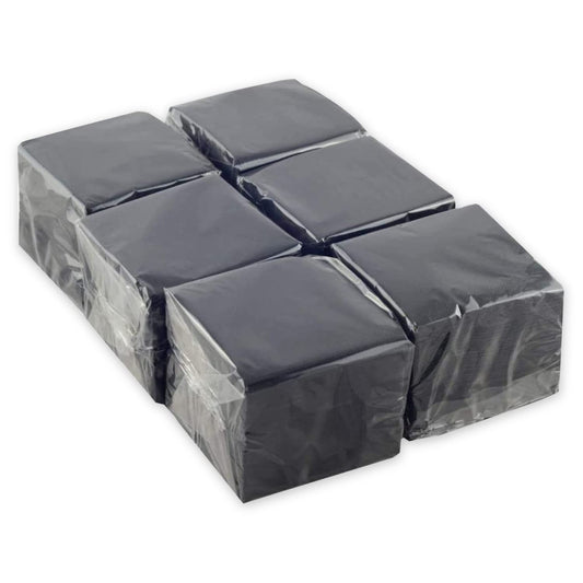 Hostelnovo - 600 black table napkins, disposable paper - micro quilted paper - 10 x 10 cm (folded) and 20 x 20 cm (unfolded) - Ideal for catering, bars, and parties.