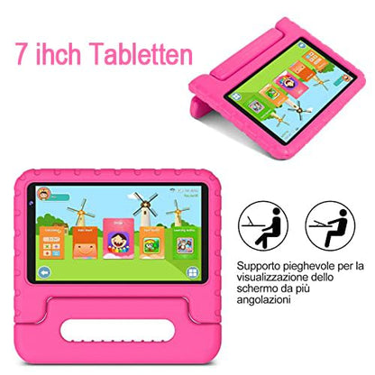 AOCWEI 13 Android Tablet 7-inch, 7GB RAM 64GB ROM/TF 512GB, Parental Control, Education + Games, Dual Camera| WiFi6| BT5.0| Tablet with Case (Rose)
