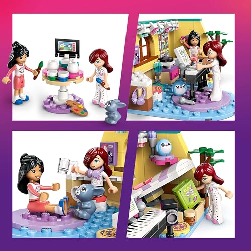 LEGO Friends Paisley's Room, build and play set for imaginative role-playing, gift for girls aged 6 and up, includes 2 minifigures and a bunny figure, educational toy.