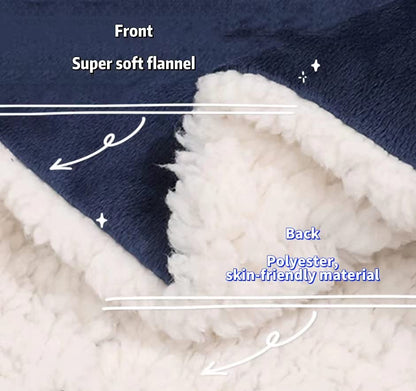Sleeved blanket, oversized hoodie soft warm flannel wearable full body blanket, sherpa hooded sweatshirt for men/women, wearable full body blanket, blue