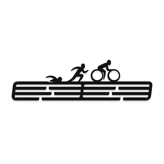 United Medals Triathlon Medal Holder for 48 medals storage - Triathlete gift - Medal Holder Hanger Display Rack - Black