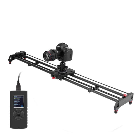 GVM 120cm camera slider motorized, photography slider supports video mode, time-lapse photography, horizontal, tracking, and 120° panoramic shots for recording video film DSLR cameras.