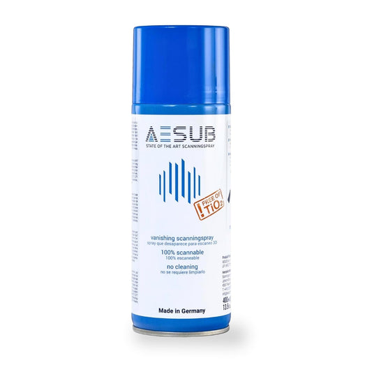 AESUB Blue 3D scanning spray for 3D scanners - 400 ml Professional scanning spray, self-vanishing & pigment-free, thin layer thickness (8-15 µm), Made in Germany