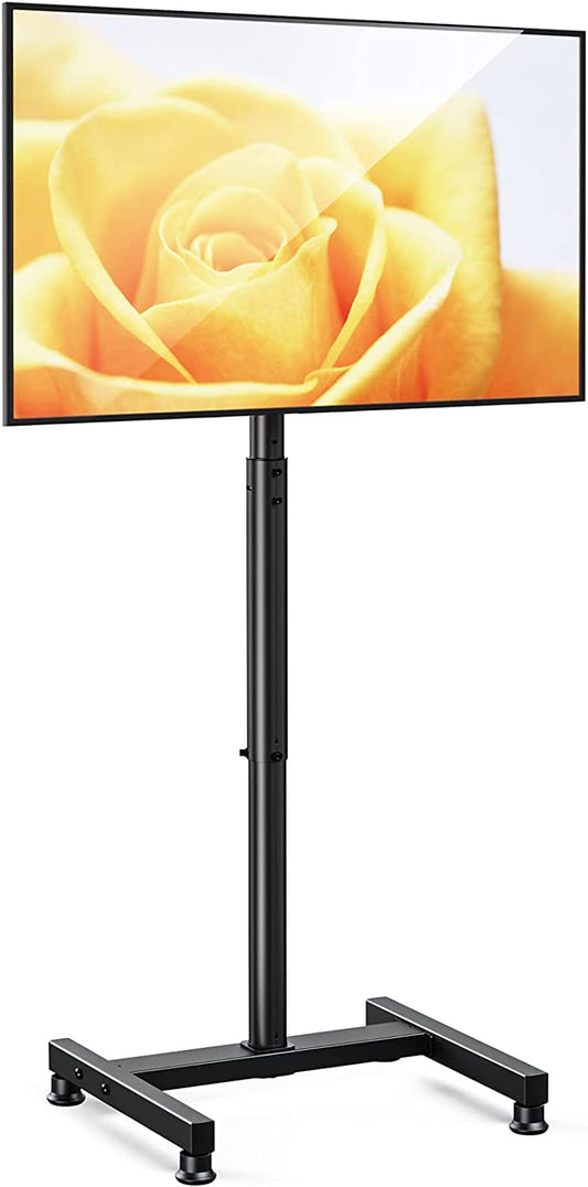 AM alphamount TV Stand TV Floor Stand for 13-50 Inch Flat & Curved TVs up to 20 KG, Monitor TV Stand with Tilt, Adjustable TV Stand Foot Max. VESA 200 x 200 mm